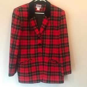 Vintage Pendleton Plaid Wool Blazer Jacket Sz 14